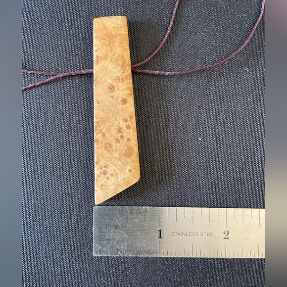 Colorado Box Elder Burl Wood Necklace, chocolate brown nylon adjustable cord - Picture 9 of 9